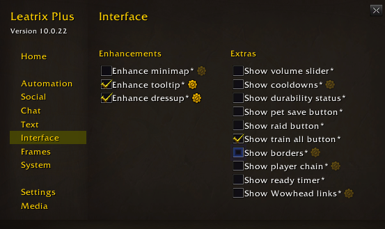 leatrix plus options