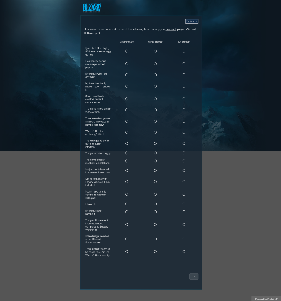 2023.01.20 blizzard survey 6 warcraft 3 reforged impact