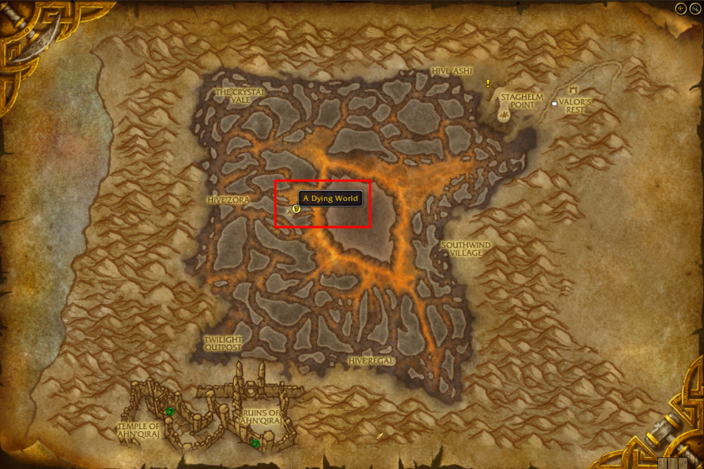 silithus map emphasized