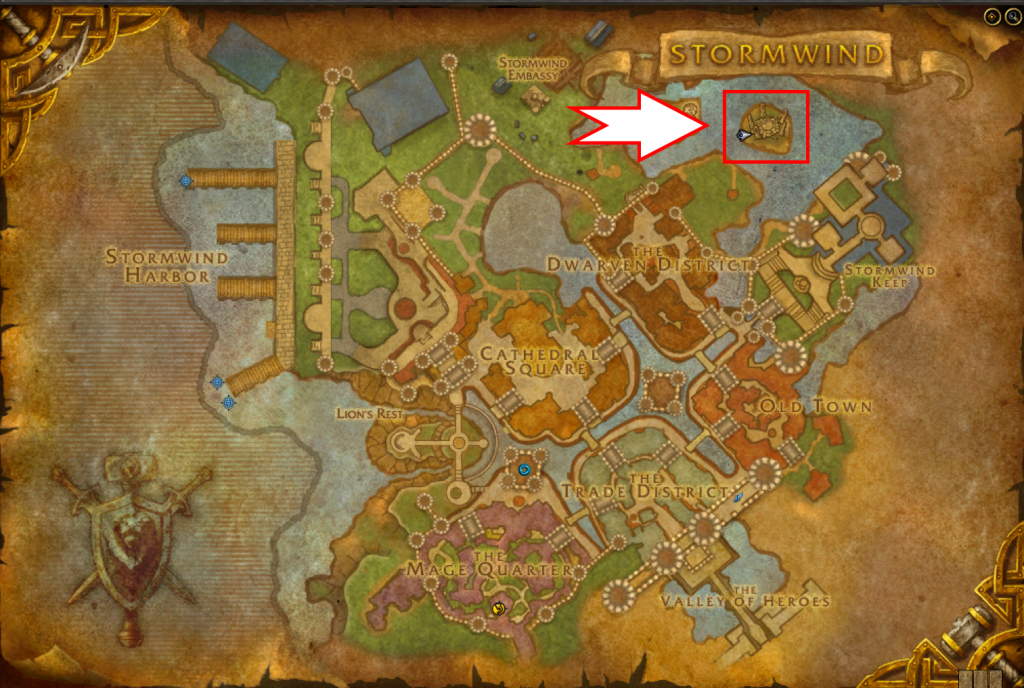 uldum portal on map in sw emphasized