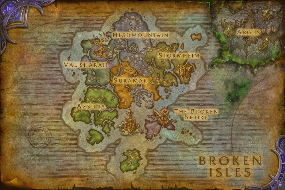 exploration guide broken isles map