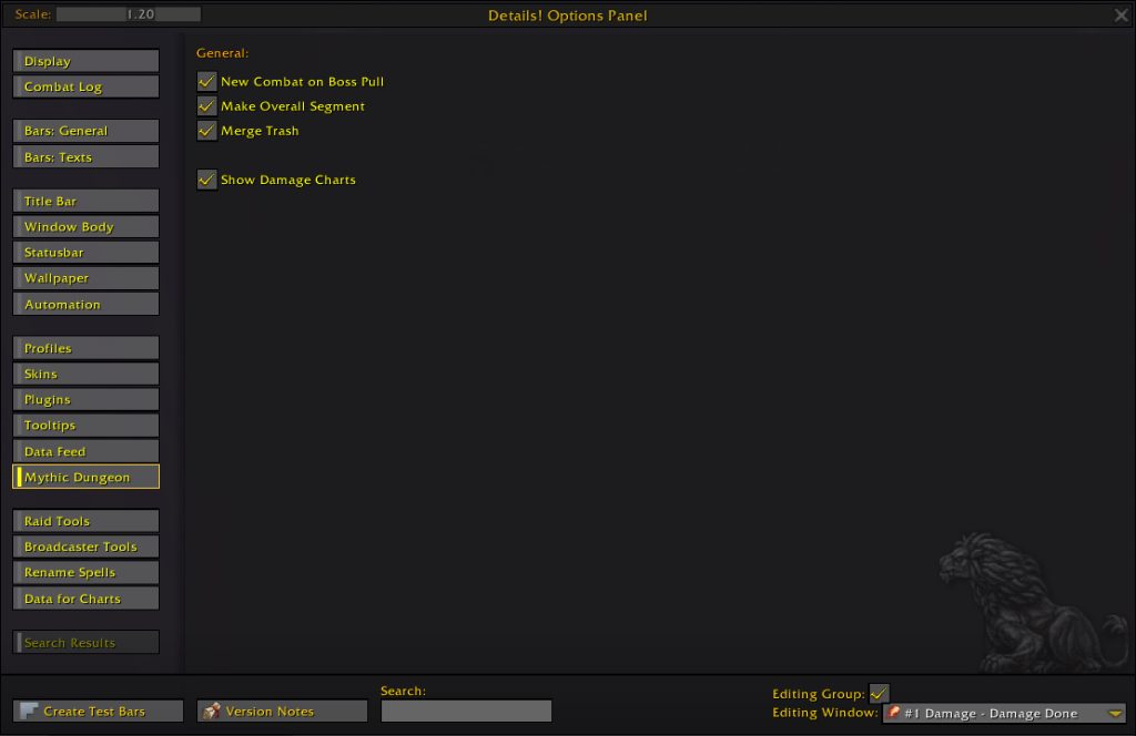 details damage meter addon options mythic dungeon