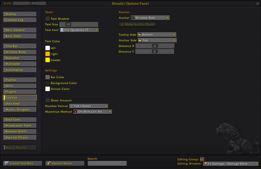 details damage meter addon options tooltips