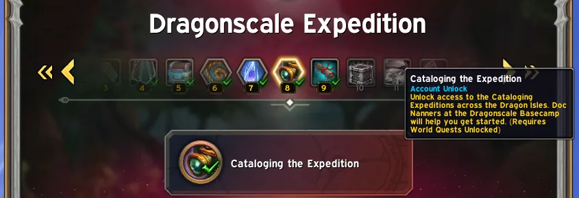 dragonflight cataloging world quests unlock