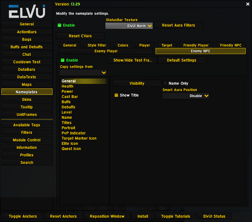 elvui options menu nameplates enemy npc