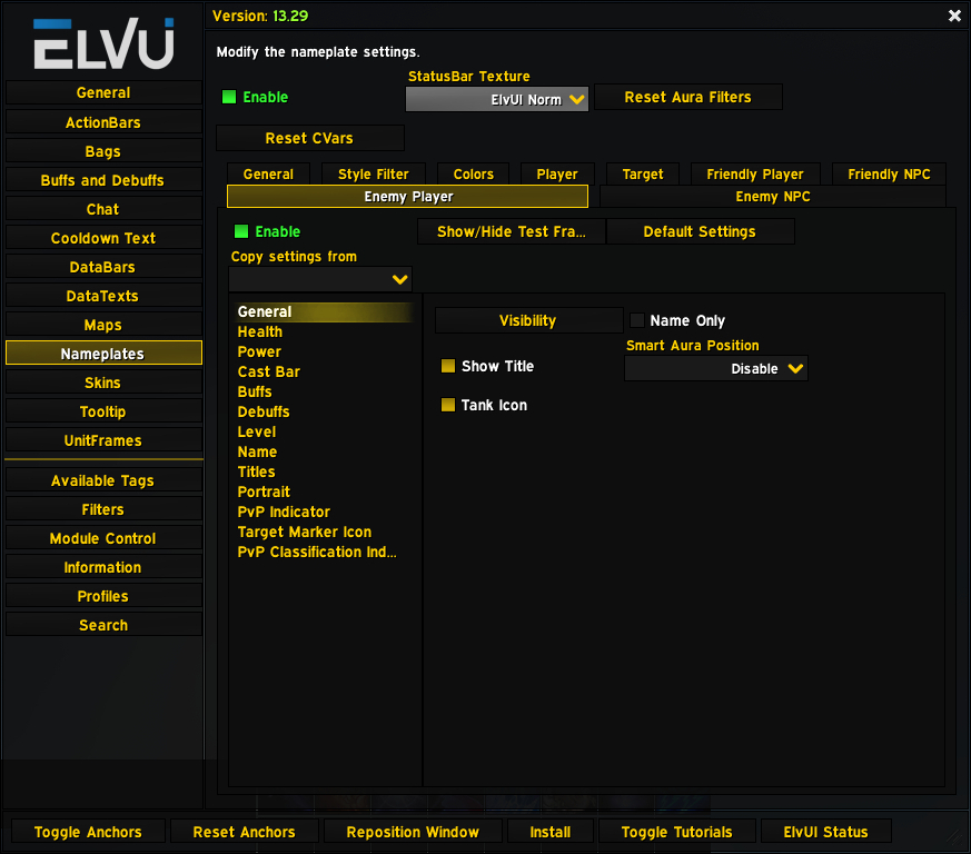 elvui options menu nameplates enemy player