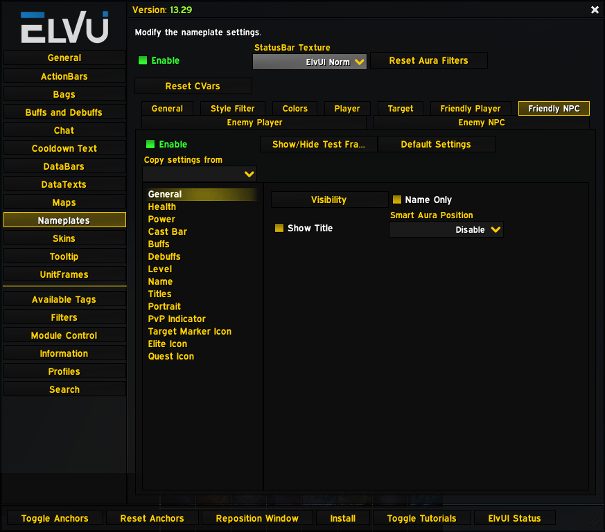 elvui options menu nameplates friendly npc
