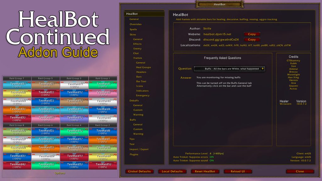 healbot continued addon guide