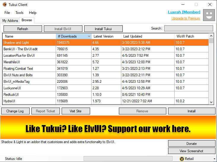 Tukui Addon Manager