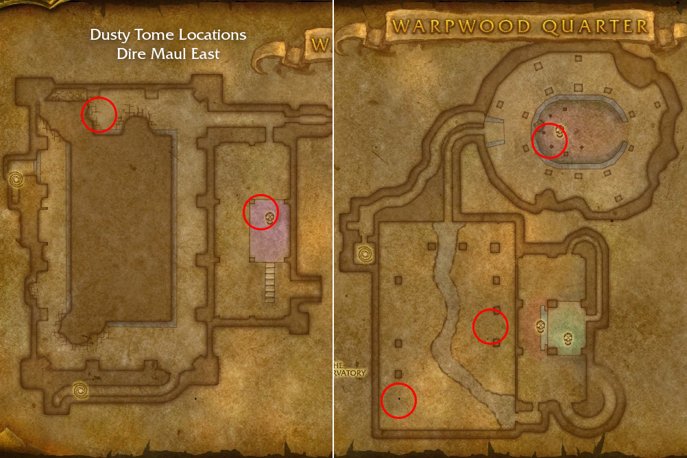 dire maul east dusty tome locations