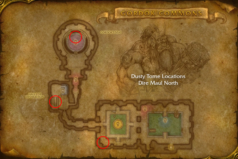 dire maul north dusty tome locations