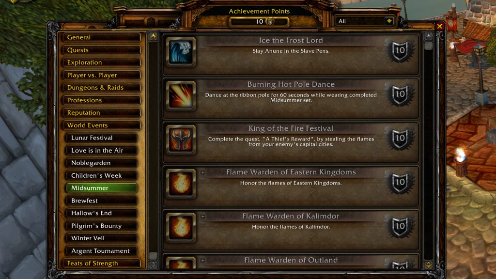 midsummer fire festival wotlk achievements