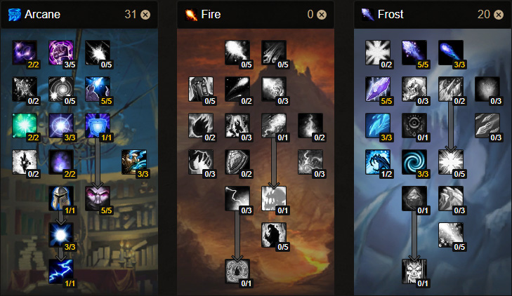 pve mage arcane talents wow classic arcane frost build