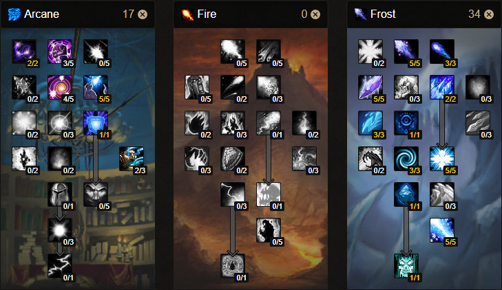 pve mage frost talents wow classic deep frost build