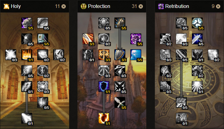 pve paladin protection talents wow classic standard build