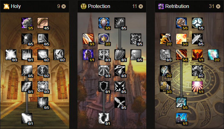 pve paladin retribution talents wow classic blessing of kings build