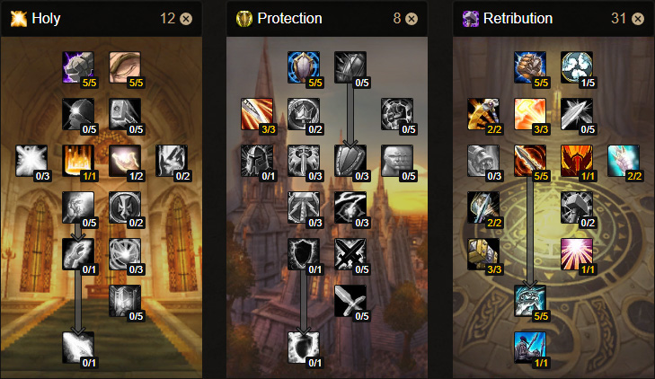 pve paladin retribution talents wow classic standard build