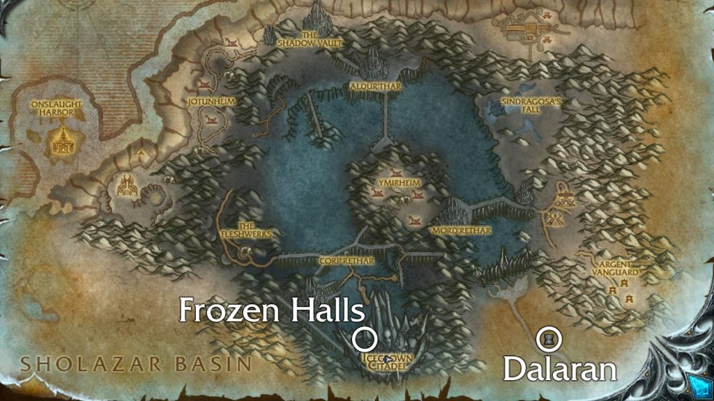 wotlk frozen halls map