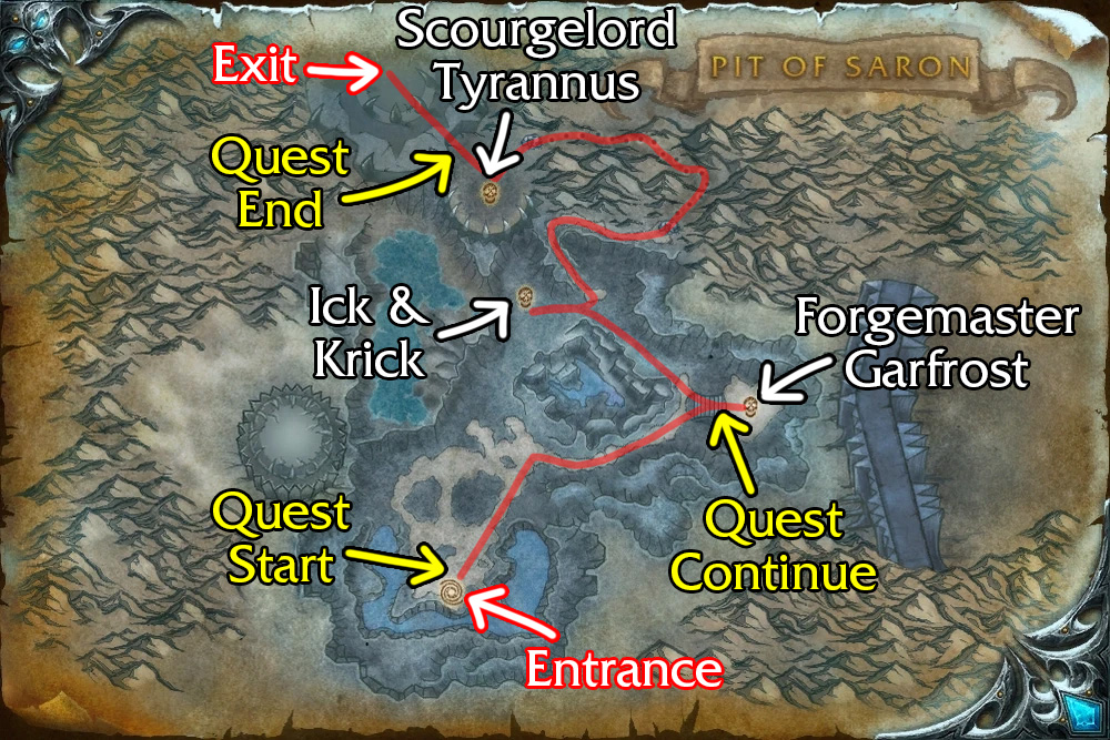 wotlk frozen halls the pit of saron dungeon map