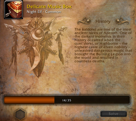 wow cataclysm archaeology delicate music box