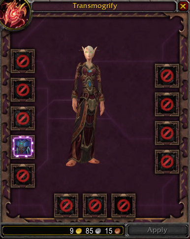 wow cataclysm original transmogrification interface