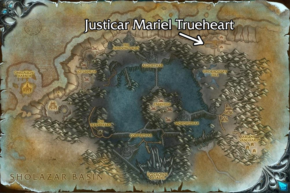 wotlk battered hilt quest justicar mariel trueheart map