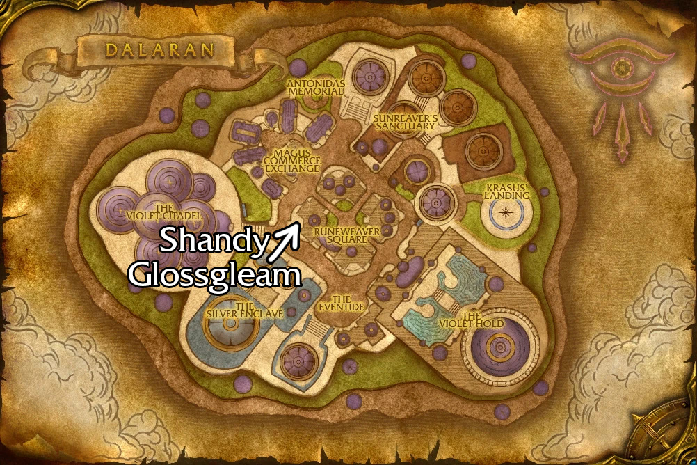 wotlk battered hilt quest shandy glossgleam map