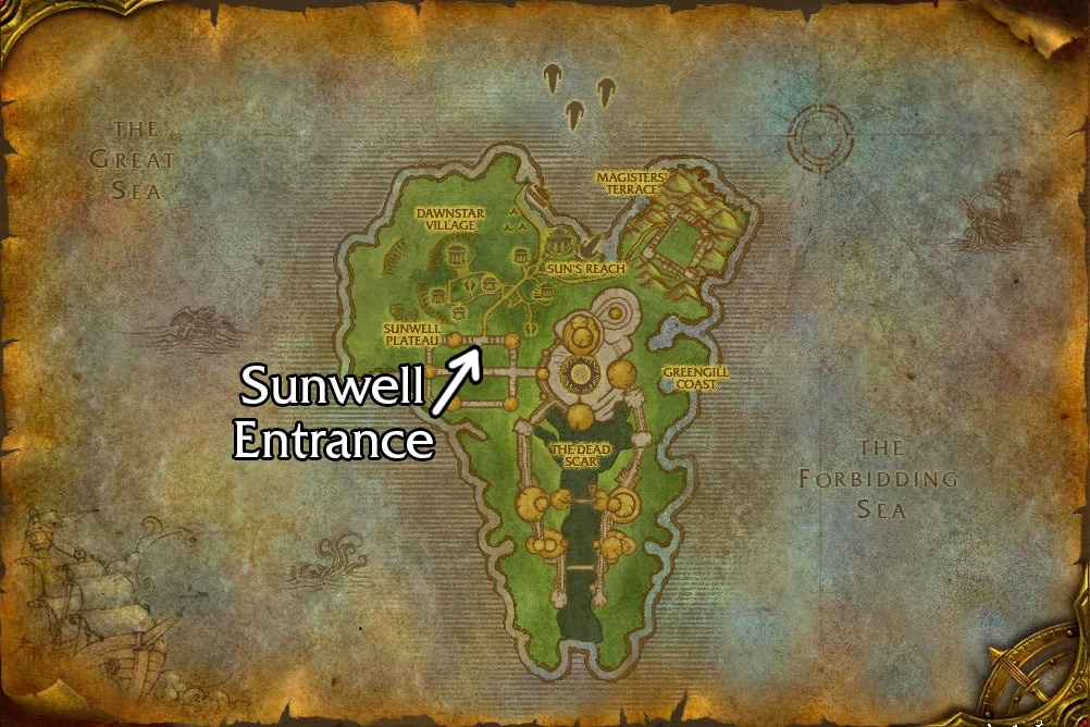 wotlk battered hilt quest sunwell map