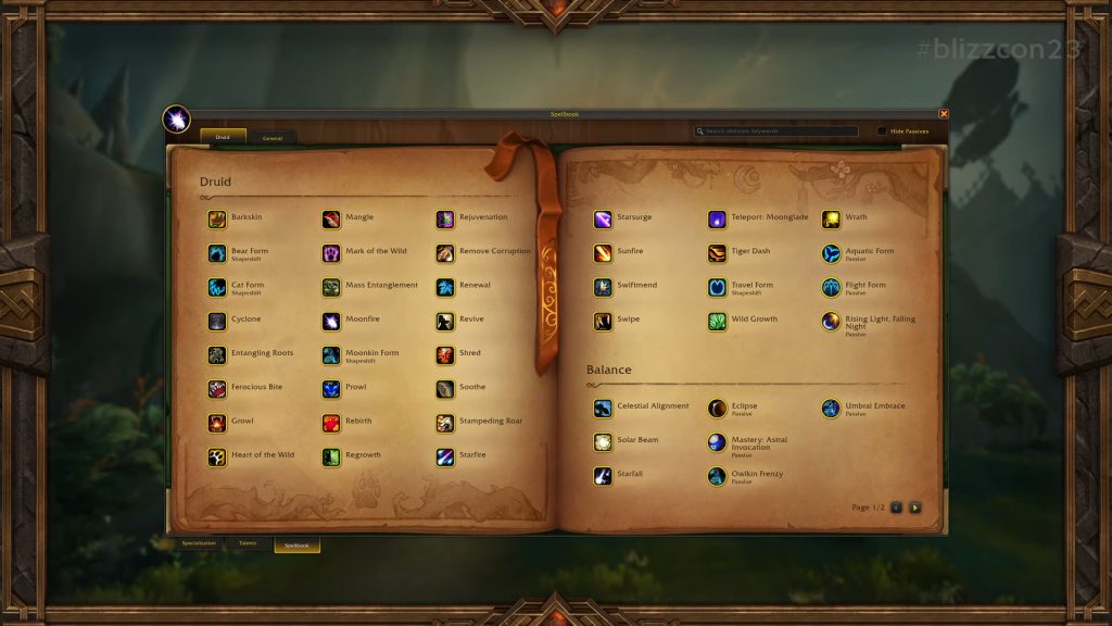 blizzcon the war within ui update spellbook