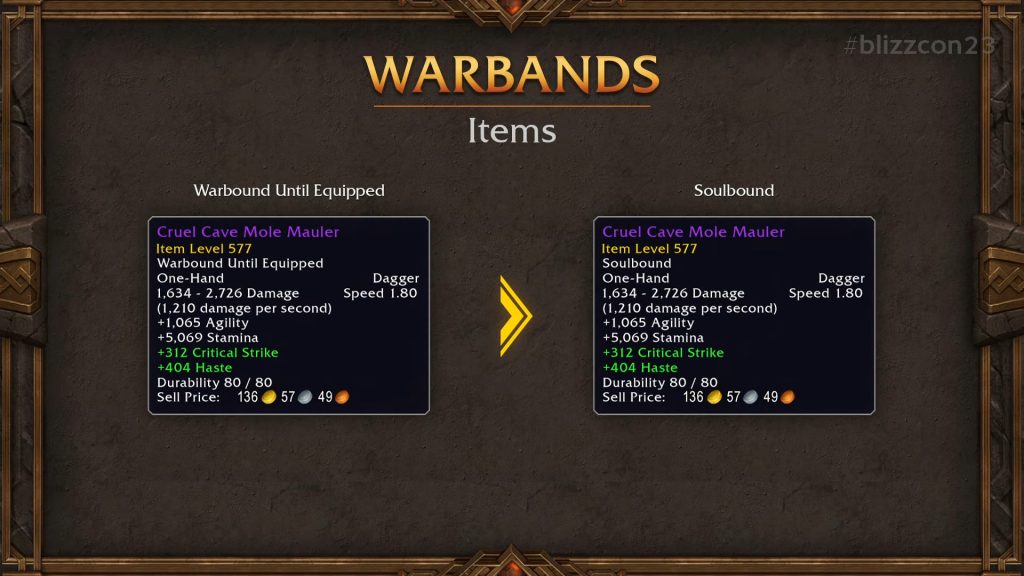 warband items warbound to soulbound blizzcon reveal warcraft