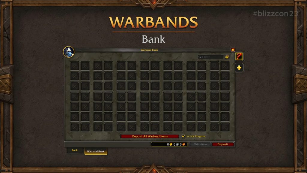 warbands bank world of warcraft blizzcon reveal