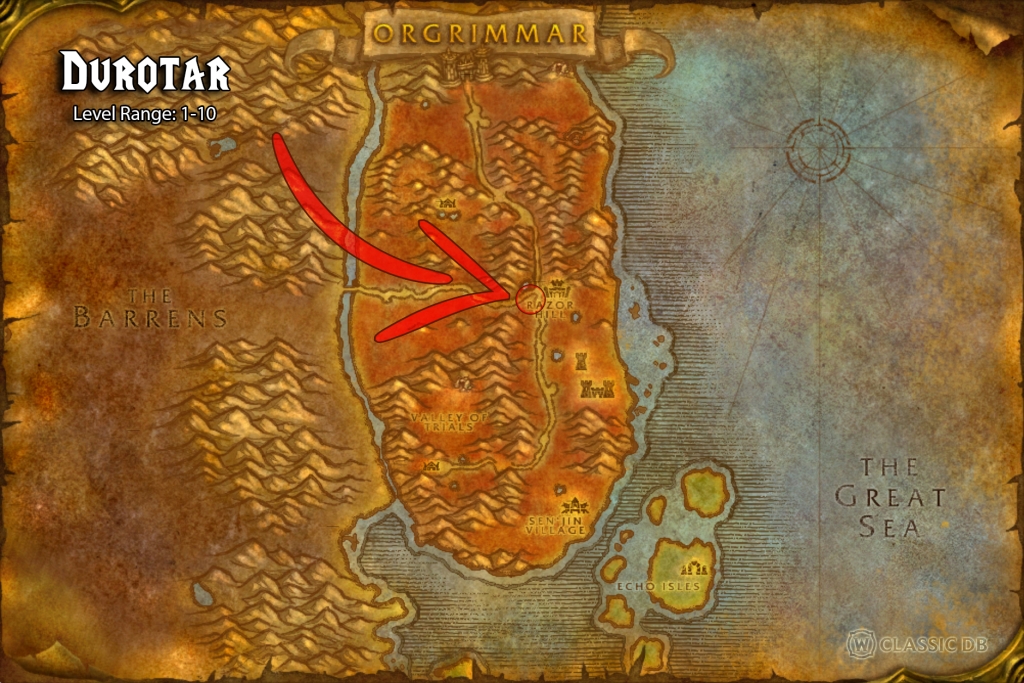 where to find hunter carve horde durotar