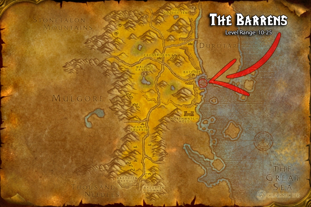 where to find hunter sniper training the barrens horde