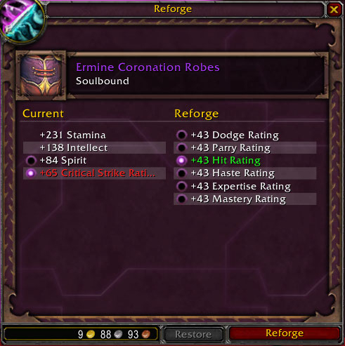 wow cataclysm reforge interface item