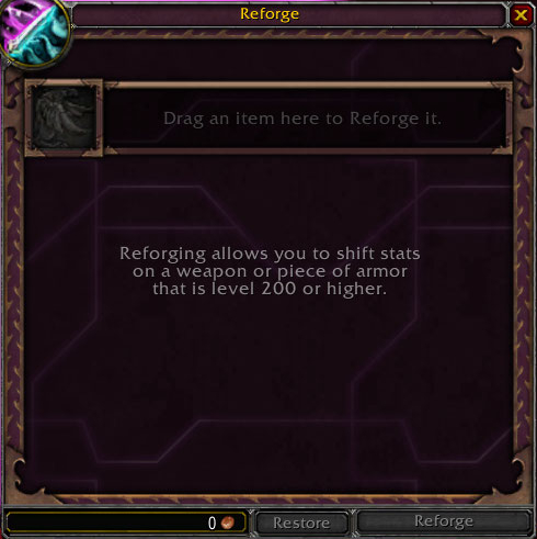 wow cataclysm reforge interface