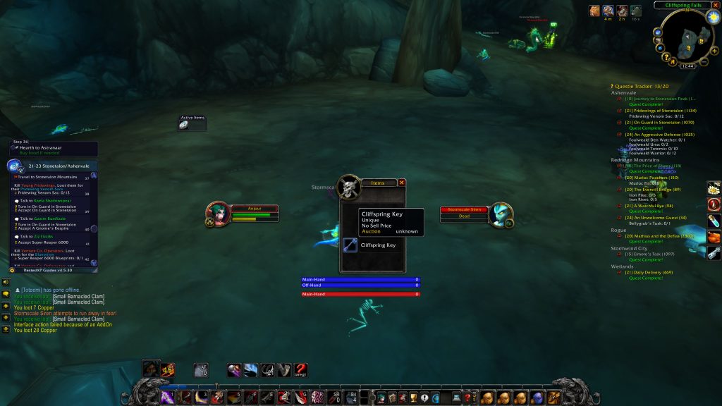 cliffspring key in cliffspring falls blade dance night elf sod rune wow