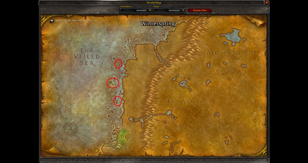 darkshore giant clam locations