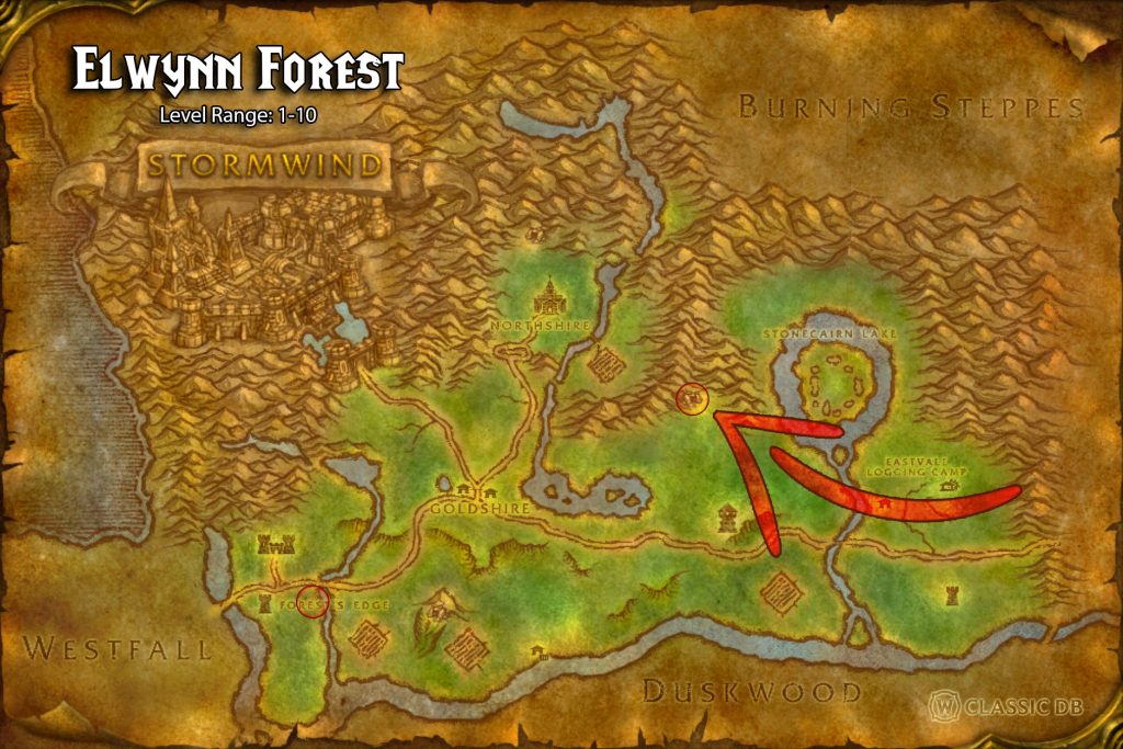 kobold geomancer elwynn forest location of living flame rune sod map