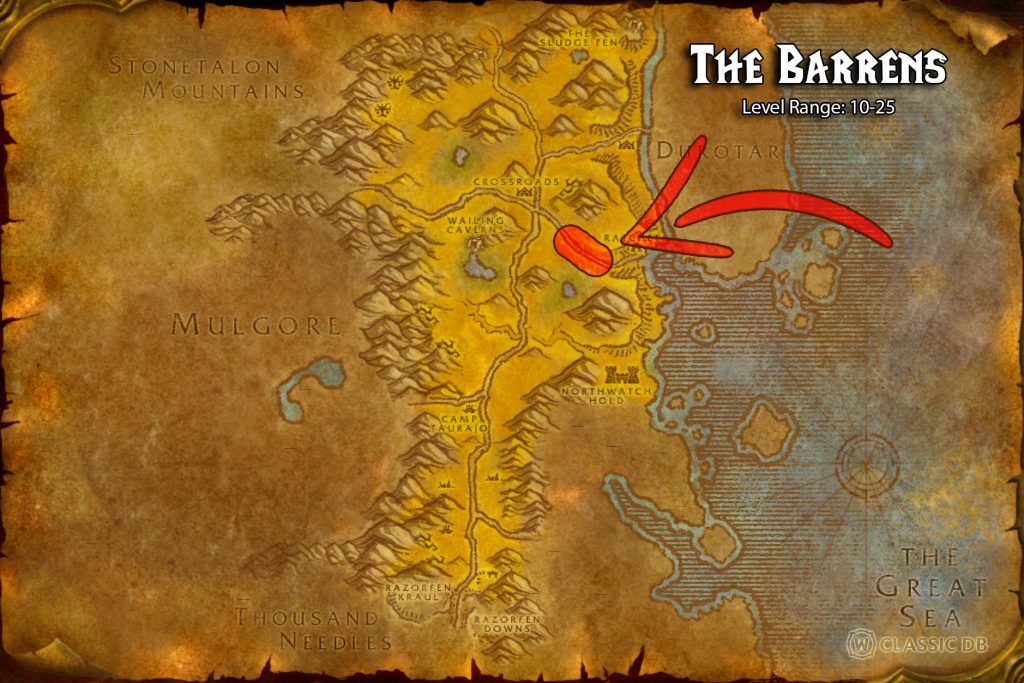 location of desert mirage npcs the barrens troll sod shadow word death rune wow