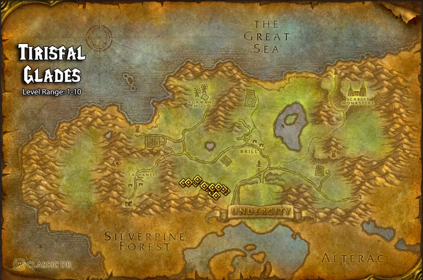 location of scarlet missionaries npcs tirisfal glades homunculi undead sod rune wow