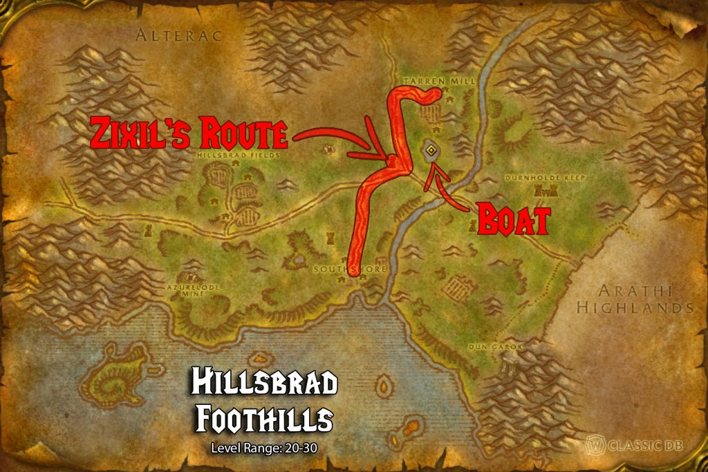 map zixil route and boat location cobra strikes rune sod hillsbrad foothills rogue rune wow v2