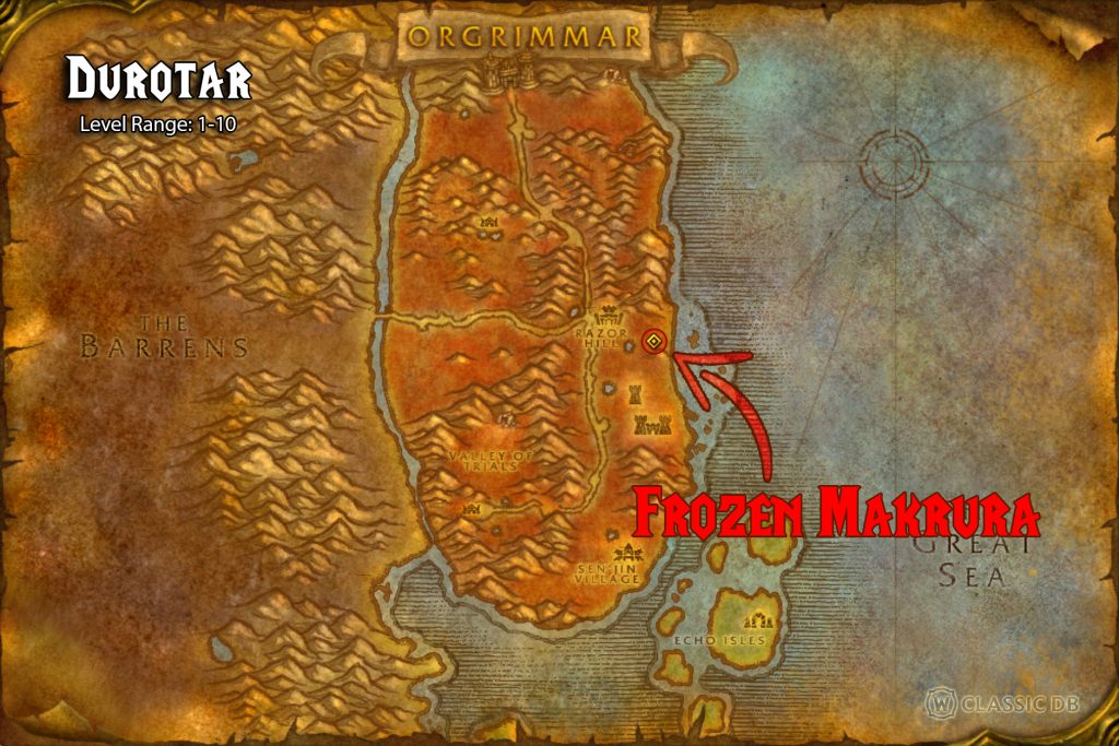 map location of frozen makrura chaos bolt rune rune sod durotar warlock rune wow