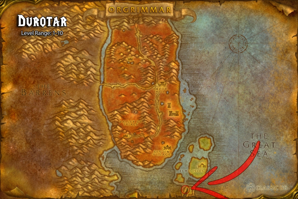 where to find rogue quick draw durotar horde