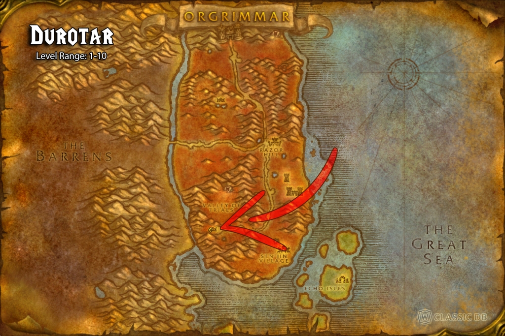 where to find rogue shadowstrike durotar horde 1