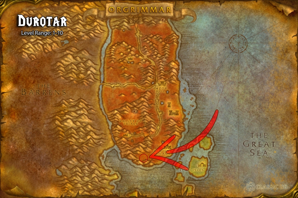 where to find shaman ancestral guidance horde durotar