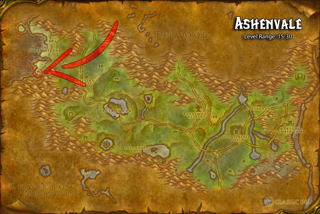 where to find shaman earth shield all races ashenvale