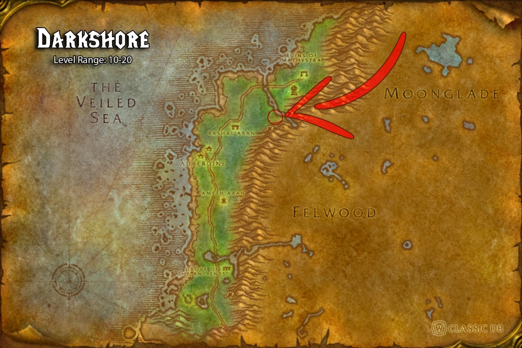 where to find warlock shadow bolt volley alliance darkshore 2