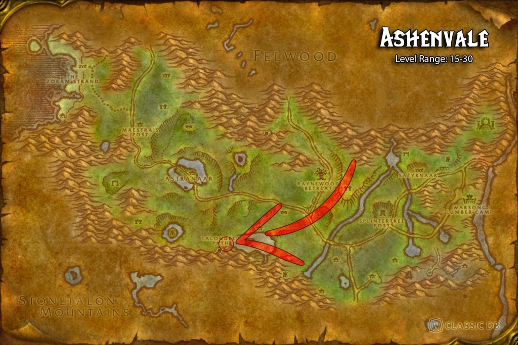 where to find warrior raging blow all races ashenvale 1