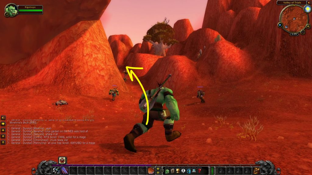 wow sod orc warrior victory rush rune path up cliffs