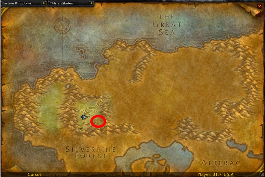 wow sod rogue shadow strike rune undead map location